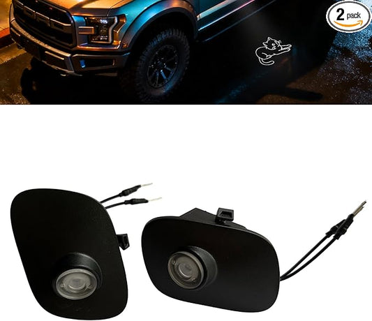 2Pcs Side Mirror Logo LED Welcome Light Puddle Lamp Projector Door Light Floor Light Accessories Suitable for Ford F150 F250 F350 2015 2016 2017 2018 2019 2020 2021 2022 2023 2024 2025