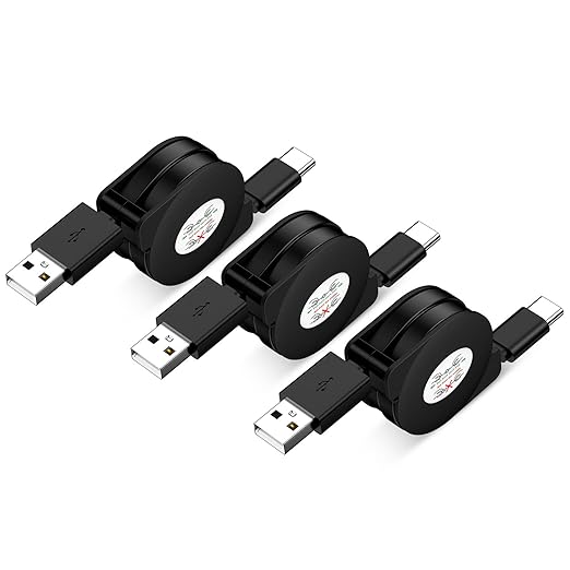 3Pack Car Carplay Cable Fast Charging 3.3FT Retractable USB Type C Android Charger Cord for iPhone 17 16 15,Samsung Galaxy A17/A16/A15/S26 Ultra/S25FE/S24/A35/Z Fold7/A54,Pixel 10Pro 9a,Moto Edge 2025