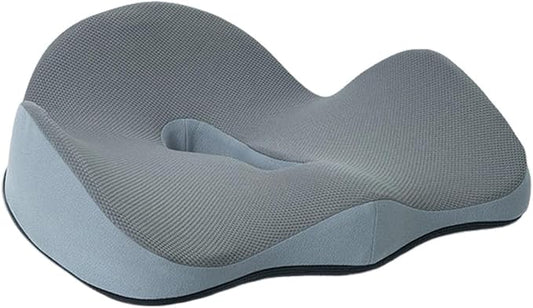 Car Seat Cushion for Long Driving, Ergonomic Memory Foam Seat Cushion, Car Seat Cushion for Back Pain and Lumbar Support Non Slip and Easy Clean for Driving Gaming Chair and Travel B Grey