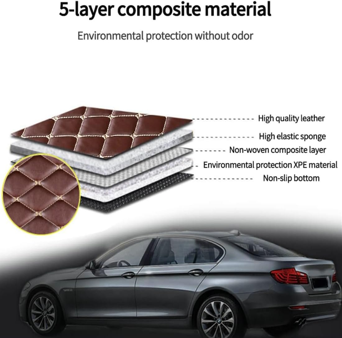 Custom Personalized Floor Mats for Cars，Luxury Full Coverage All Car Floor Mats，Anti-Slip Leather Car Mat Set ，Custom Floor Mats for 99% of Cars, Trucks & SUVs. (White and Black)