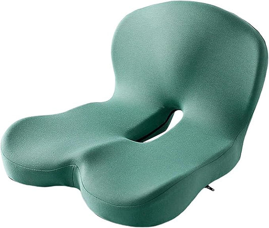 Car Seat Cushion for Long Driving, Ergonomic Memory Foam Seat Cushion, Car Seat Cushion for Back Pain and Lumbar Support Non Slip and Easy Clean for Driving Gaming Chair and Travel A Green