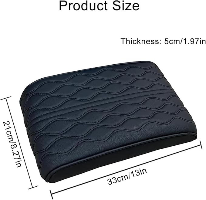 Leather Car Armrest Box Pad for Tesla Cybertruck 2023 2024, Memory Foam Car Center Console Cover Comfort Waterproof Arm Rest Cushion Pad Universal Accessories,F/Red