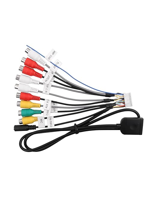 20Pin Android Car Stereo RCA Wiring Harness Adapter with 4G SIM Card Slot, Mic Jack, Audio Input/Output Cable, Compatible with Aftermarket Radio for External MIC, Micro SIM Card, Front Camera
