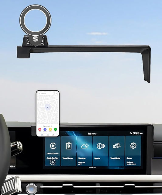 Car Phone Holder for 2025 2026 Hyundai Tucson/Tucson Hybrid Accessories Apply to 12.3 Inch Touch Screen Fixed Clip Magnetic Cell Phone Mount Hands-Free 360 Degree Rotation