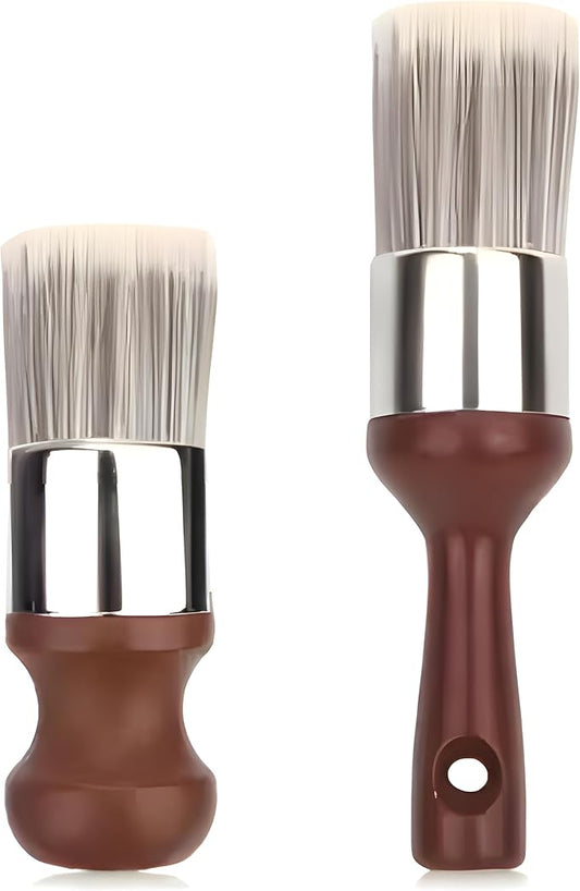 2pcs Furniture Salve Brush, Soft Bristles & Ergonomic Handle Leather and Wood Cleaner Brush Wax Cream Applicator Tool for Car Interiors & Home Cleaning Repair Maintenance