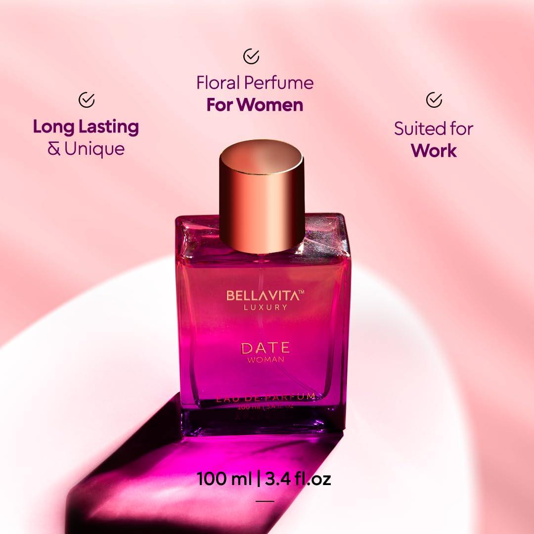 Bella Vita Luxury Date Eau De Parfum Floral, Fruity and Spicy Perfume, Long Lasting EDP Fragrance for Women 100 ml