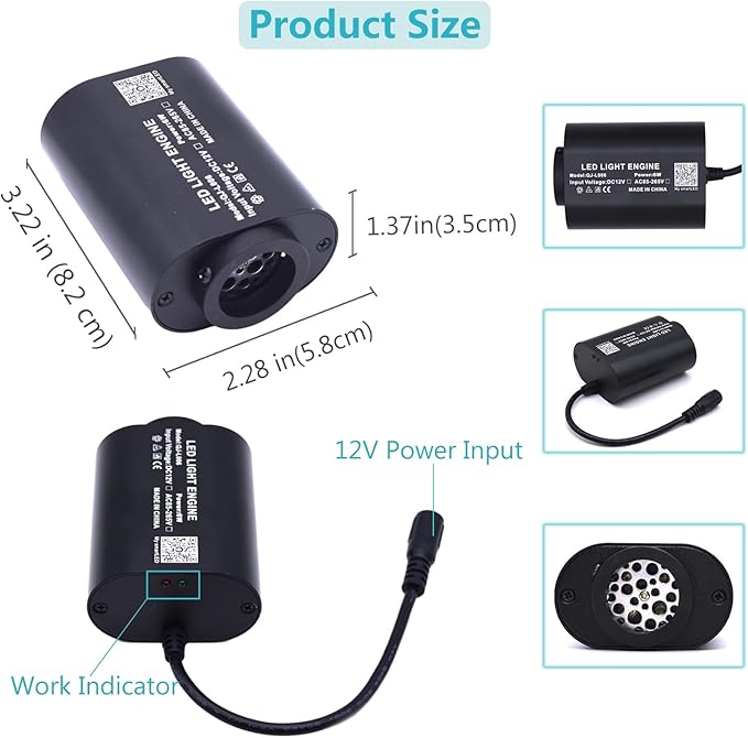 Twinkle Starlight Headliner Fiber Optic Light Kit with RF and APP Control,6W Light Engine and Fiber Cable 550 Pieces 9.8ft/3m