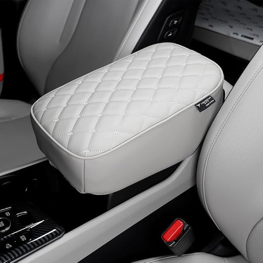 Car Armrest Cushion Cover Compatible with Kia Sportage 2023 2024 2025 Accessories, Leather Center Console Armrest Pad(Gray)