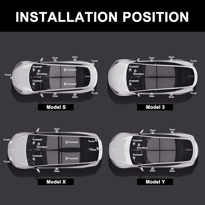 4 Pcs Interior LED Lights Bulbs Kit Compatible with Tesla Model 3, Y, X, S, Super Bright Replacement Light Bulbs for Footwell, Door Puddle, Trunk, Frunk - for Tesla Accessories (Pink)