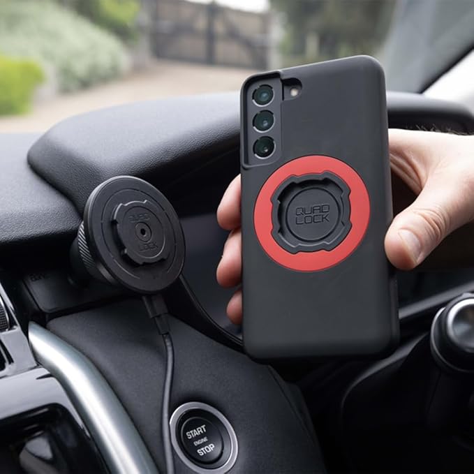 Quad Lock Adhesive Dashboard/Console Car Phone Holder Kit with MAG Wireless Charging Head V2 and MAG Phone Case for iPhone 17e