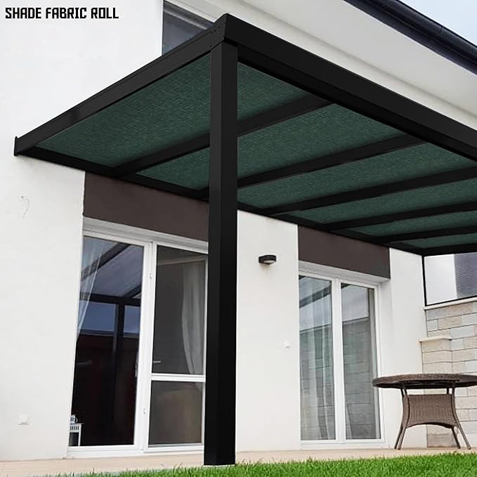 TANG Sun Shade Fabric Roll 8'x72' Shade Cloth for Garden Dark Green HDPE Mesh Shading Pergola Cover Replacement Canopy, 95% Blockage Sunshades for Outdoor Patio Backyard Plant