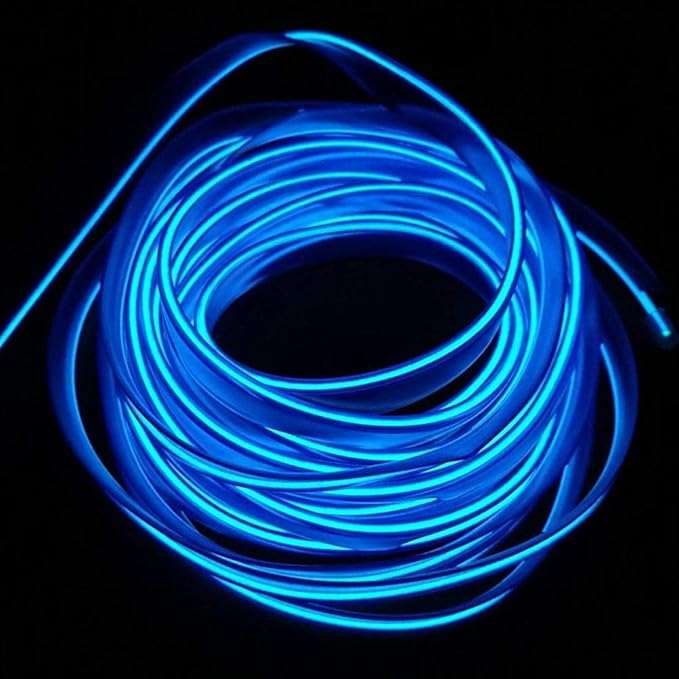 2M/6FT USB Neon EL Wire Cold Lights High Brightness Electroluminescence Wire with Drive Light Lamp Glow String Strip for Xmas Party Festival Decoration(Blue)
