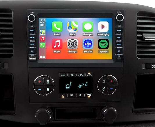 4G LTE QLED Radio for Chevy Silverado GMC Sierra Yukon 2007-2013,Touch Screen 8core Stereo Upgrade,Wireless carplay & Android Auto,Fast Charge,Free Backup Camera