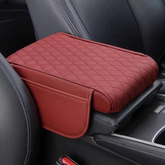 Car Armrest Pad for BMW X3 G01 F25 E83 2003-2019 2020 2021 2022 2023 2024 Leather Armrest Box Mat Center Console Cushion Pad Universal Armrest Seat Box Cover Protector,Red