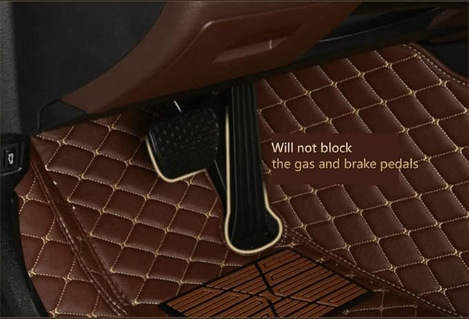 Custom Car Floor Mats for 96% Sedan SUV Sports Car Protection Full Coverage Pads Anti-Slip Leather Floor Lining All Weather Car Floor Mats (Black Beige and Beige)