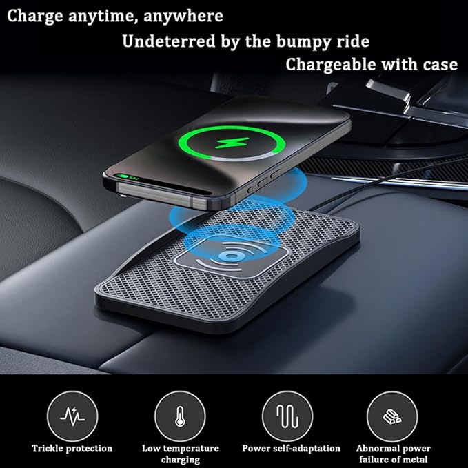 Wireless Car Charger Pad for Chevrolet Traverse 2009-2026, Type-C/USB 20W Car Wireless Charger Non-Slip Phone Charging Pad Car Accessories,A 30cm Cable Type-C Plug