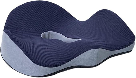 Car Seat Cushion for Long Driving, Ergonomic Memory Foam Seat Cushion, Car Seat Cushion for Back Pain and Lumbar Support Non Slip and Easy Clean for Driving Gaming Chair and Travel B Navy Blue