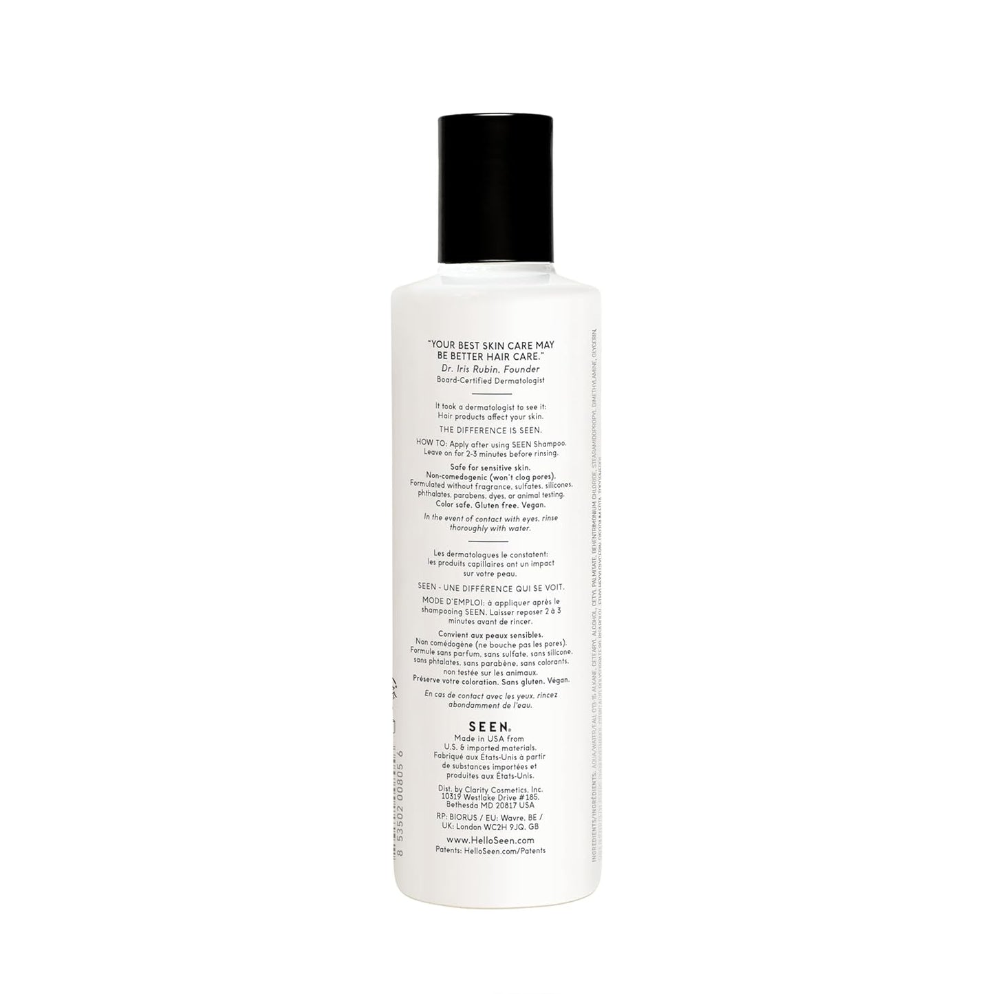 SEEN Shampoo & Conditioner Bundle, Fragrance-Free - Non-Comedogenic & Sulfate-Free Hair Care - Dermatologist-Developed, Safe for Sensitive, Eczema & Acne-Prone Skin