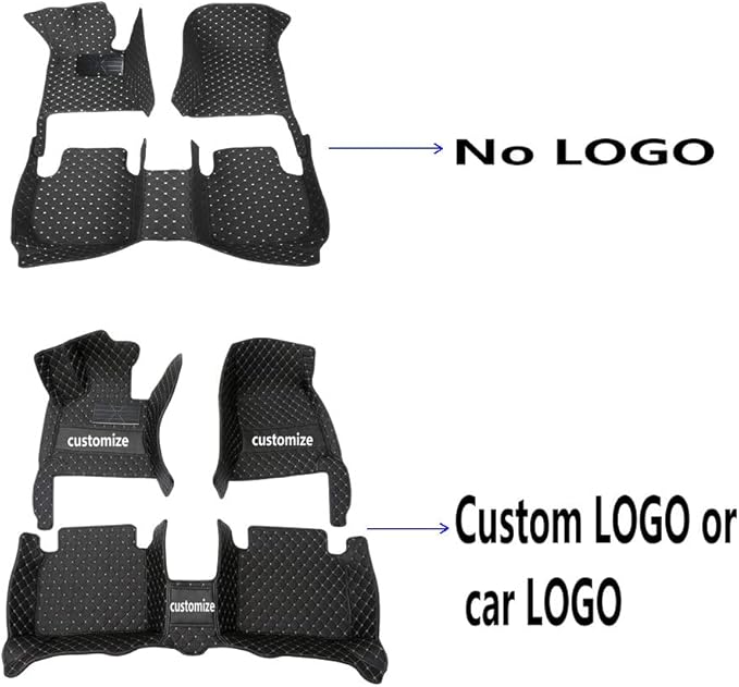 KaiLaiCarCustom Automotive Car Floor Mats for 99.99% Sedan SUV Sports Car Men Women Protection Full Coverage Pads Anti-Slip Leather Floor Lining (Wine Red Mat Beige Line, A - Diamond)