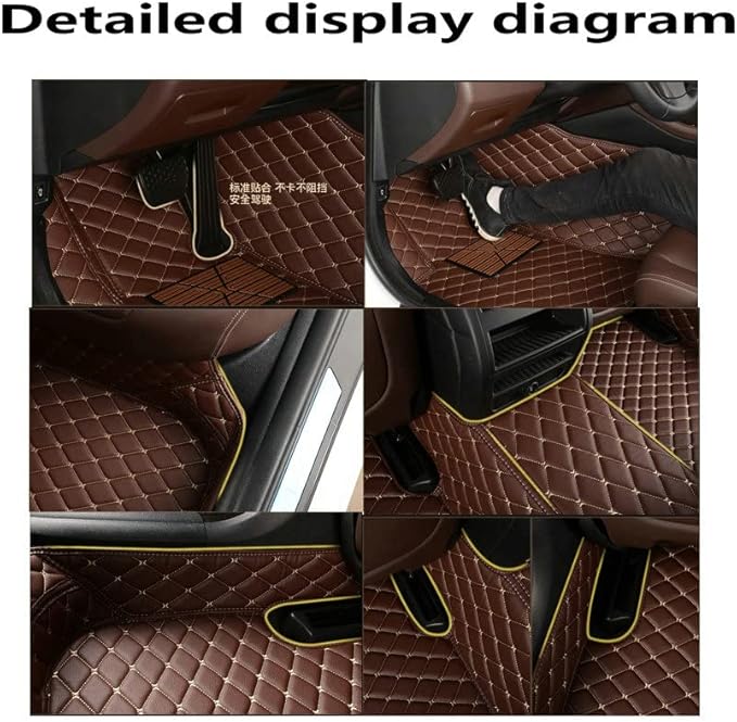 KaiLaiCarCustom Automotive Car Floor Mats for 99.99% Sedan SUV Sports Car Men Women Protection Full Coverage Pads Anti-Slip Leather Floor Lining (Black Strip, B- Long Stripes)