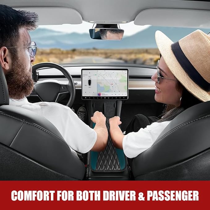 Car Center Console Cushion Pad, Armrest Cover for Car, Leather Waterproof Armrest Seat Box Cover, Auto Accessories Comfortable Arm Rest Box Cushion Pad for Most Vehicles (Dark Green)