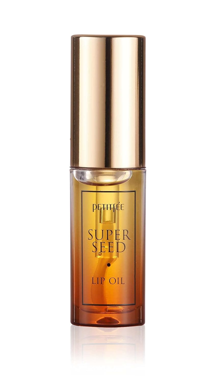 Lip Oil Super Seed | 0.10 Oz | Glass Lip, Healthy Lip Care, Moisturizing Lip Oil with Honey, Propolis, Herbal Oil, Glowy, Revitalizing, Calming Lip, Non-sticky, Non-artificial Colors