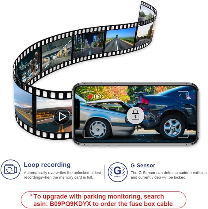 Fitcamx 4K Dash Cam Suitable for Ford Bronco 2021-2024 & Rapor (Not for Bronco Sport) HD2-14873, OEM Look, UHD 2160P Video, Built-in WiFi & APP, Loop Recording, G-Sensor, Plug & Play, 64GB Card