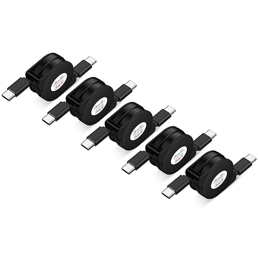 5Pack Retractable Car Charger USB C Cable Android Phone Charger Fast Charging Cord 3.3FT for iPhone 17 Pro Max 16e 15,Samsung Galaxy S26 Ultra/A17/A36/A37/A57/A56/S25FE/A16/A54/S24/Z Fold7,Pixel 10a 9