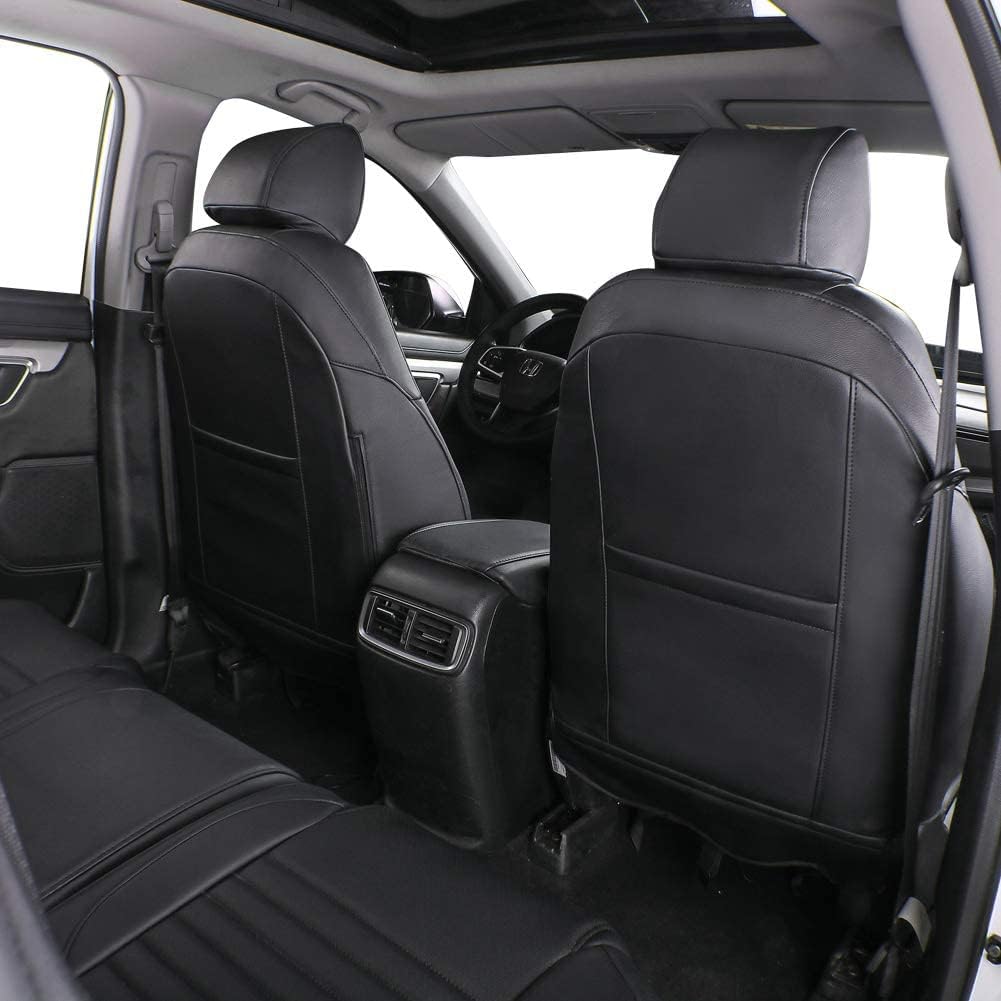 EKR Accord Car Seat Covers for Honda Accord EX-L,Touring,Sport,EX,Hybrid 2018 2019 2020 2021 2022(Rear Row 40/60 Split Backrest),Car Seat Protector,Waterproof Automotive Seat Covers,Leather(Black)