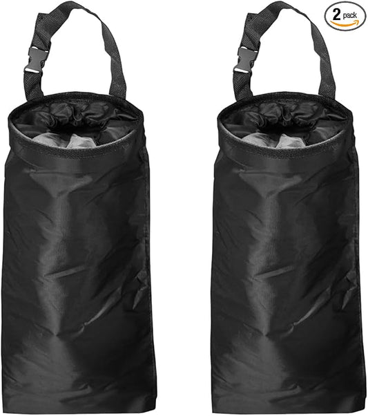 2PCS Hanging Car Garbage Bag for Back Seat - Universal Detachable Trash Bag Car Garbage Can with Elastic Opening, Washable Auto Trash Can Storage Bags for Outdoor Traveling & Home Use (2PCS)