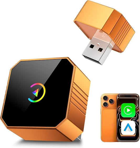 2026 Mini Wireless CarPlay Adapter, Wired to Wireless CarPlay & Android Auto Dongle, Plug and Play, Stable Zero Latency, Compatible for iPhone iOS 10+ & Android 11+