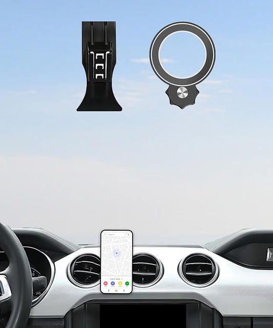 Car Phone Holder for Ford Mustang 2016-2023 Accessories Compatible with MagSafe Hands-Free 360 Degree Rotation Adjustable Cell Phone Mount Does Not Affect Air Vent