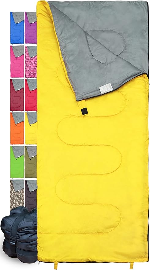 Sleeping Bag Indoor & Outdoor Use. Great for Kids, Boys, Girls, Teens & Adults. Ultralight and Compact Bags are Perfect for Hiking, Backpacking & Camping