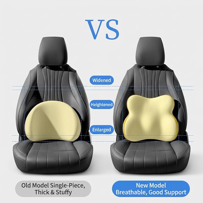 Car Headrest Pillow & Lumbar for BMW 3er Compact (E36) 316g 316i 318tds 318ti 323i 1994-2000, Car Seat Neck Pillow Back Support, Breathable All-Season Automotive Seat Cushions, 2PCS