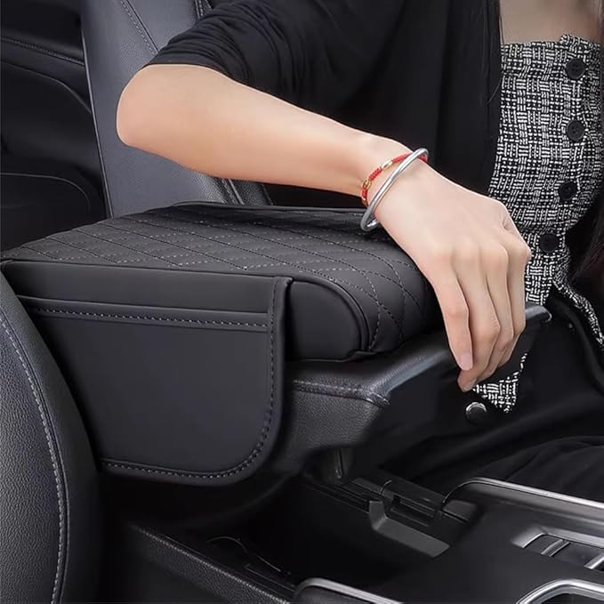 Car Armrest Pad for Mazda CX-3 CX-5 CX-30 CX3 CX30 CX5 2015-2020 2021 2022 2023 Leather Armrest Box Mat Center Console Cushion Pad Universal Armrest Seat Box Cover Protector,Black, normal