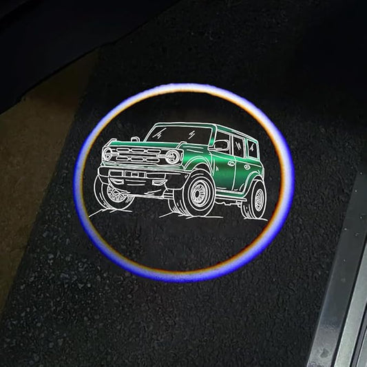 2Packs Car Door Lights Car Door Shadow Lights Projector Welcome Courtesy Lights (b-car-Green)