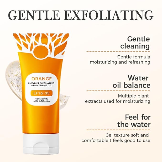 Orange Exfoliating Gel for Face and Body, 2025 New Deep Pore Orange Peeling Scrub, Deep Clean Pores, Remove Blackheads Moisturize Cleansing, Body Exfoliating Gel for All Types Skin (2PCS, 3.52 Fl Oz)