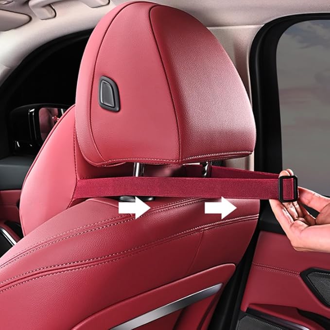 for Chevy Silverado 2007 2008 2009 2010 2011 2012 2013 Leather Car Seat Headrest Lumbar Cushion, Lumbar Support Pillow for Car,for Driving Traveling Relieving Neck Fatigue,2-C Brown