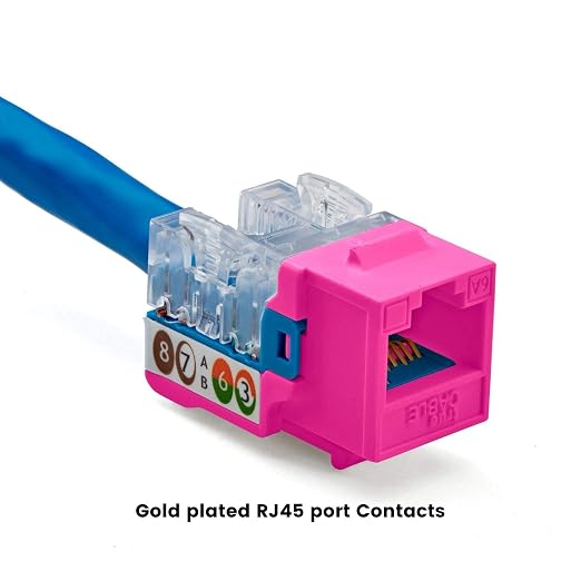 trueCABLE Cat6A Keystone Jack, Unshielded, 90 Degree Punch-Down, UL Listed