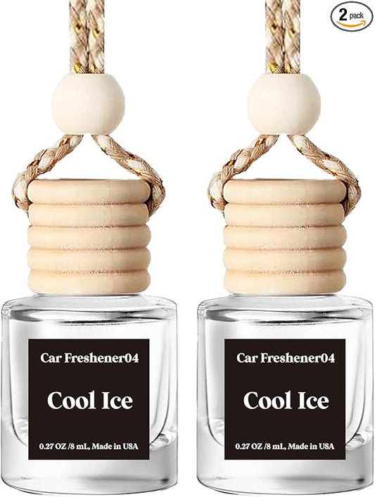 C Classy Hanging Car Air Freshener 2 Pack, Glass Bottle Diffuser, Long-Lasting Fragrance, Cute Car Accessories for Women & Men, Made in USA