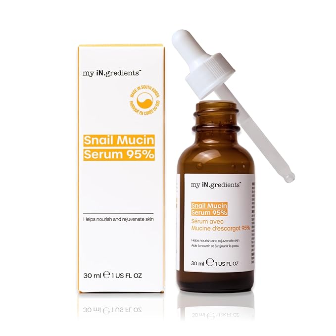 Masque Bar My Ingredients Snail Mucin Serum 95% - Hydrating Serum for Face, Lightweight Skin Perfecting Treatment Formulated to Hydrate, Repair and Rapidly Absorb into Skin, Korean Skincare - 1Fl oz