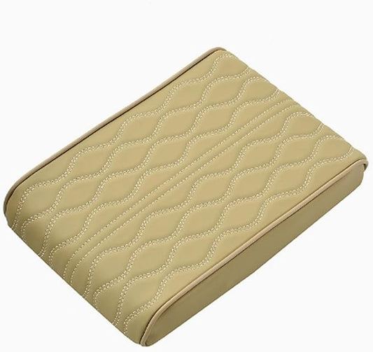 Car Armrest Cushion for Jaguar F-Pace 2015-2019 2020 2021 2022 2023 2024 2025, Car Center Console Cover Armrest Pad Soft Leather Car Interior Accessories,Beige