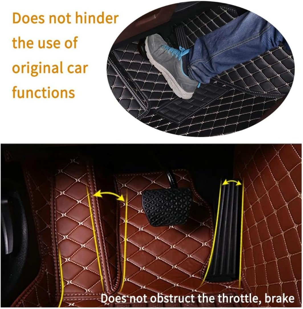 Custom Personalized Floor Mats for Cars，Luxury Full Coverage All Car Floor Mats，Anti-Slip Leather Car Mat Set ，Custom Floor Mats for 99% of Cars, Trucks & SUVs. (Black Blue)
