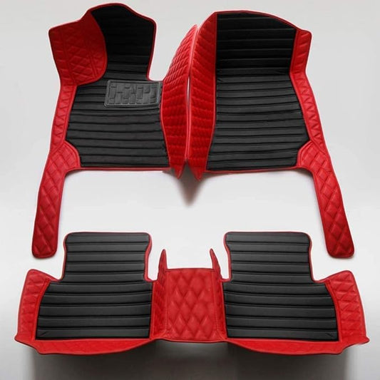 Car Floor Mats Automotive Floor Mats Vehicle Specific All Weather Protection Custom Compatible with Most of 98% Cars SUVs (Black and Red)
