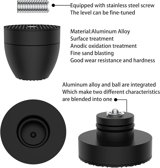 Audiocrast 4X HiFi Speaker Spikes Stand Feet Pads 30x33mm Isolation Feet