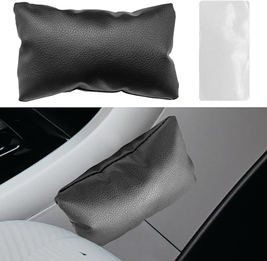 Car Knee Cushion Pad, PU Leather Automotive Center Console Elbow Armrest Pillow, Soft Auto Door Leg Support Pad Protector, Universal Vehicle Interior Comfort Accessories (Black)