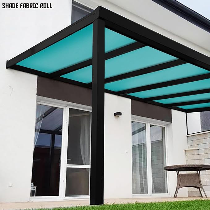 TANG Sun Shade Fabric Roll 8'x145' Shade Cloth for Garden Turquoise Green HDPE Mesh Shading Pergola Cover Replacement Canopy, 95% Blockage Sunshades for Outdoor Patio Backyard Plant