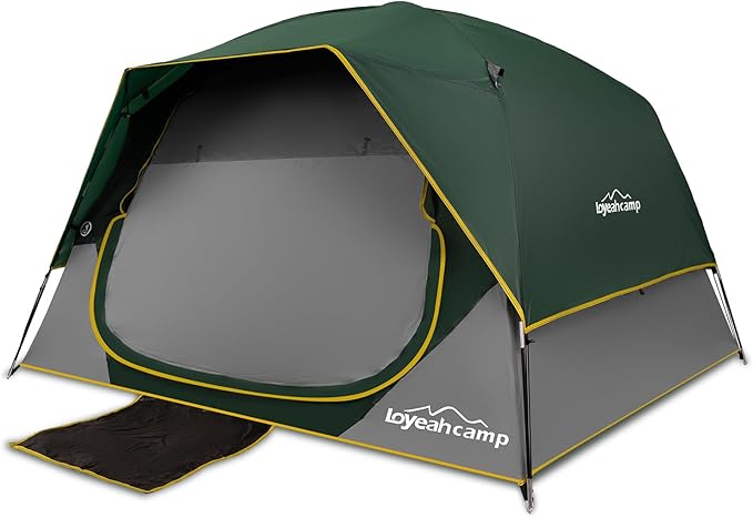 Tents 4 Person Camping Tent, Easy Setup Waterproof Family Tents for Camping, Portable Dome Tent for Outdoor Camping with Rainfly, Carry Bag