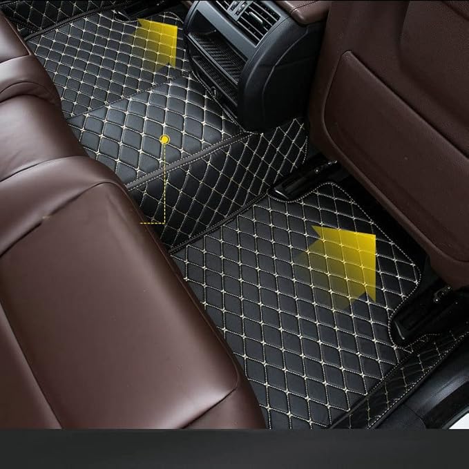 Car Floor Mats Automotive Floor Mats Vehicle Specific All Weather Protection Custom Compatible with Most of 98% Cars SUVs (Blue and Brown)