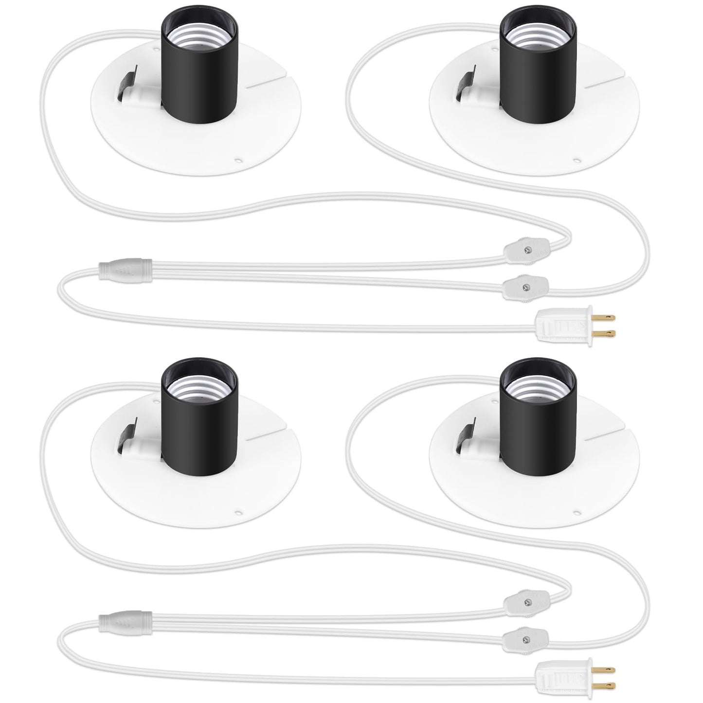 Yubunt 4.9ft Blow Mold Light Kit Replacement- with E26/E27 Lamp Holder Replacement Parts, Suitable for Halloween Pumpkins, Christmas Snowmen, Holiday Lighting Decorations, Etc. (2Set)